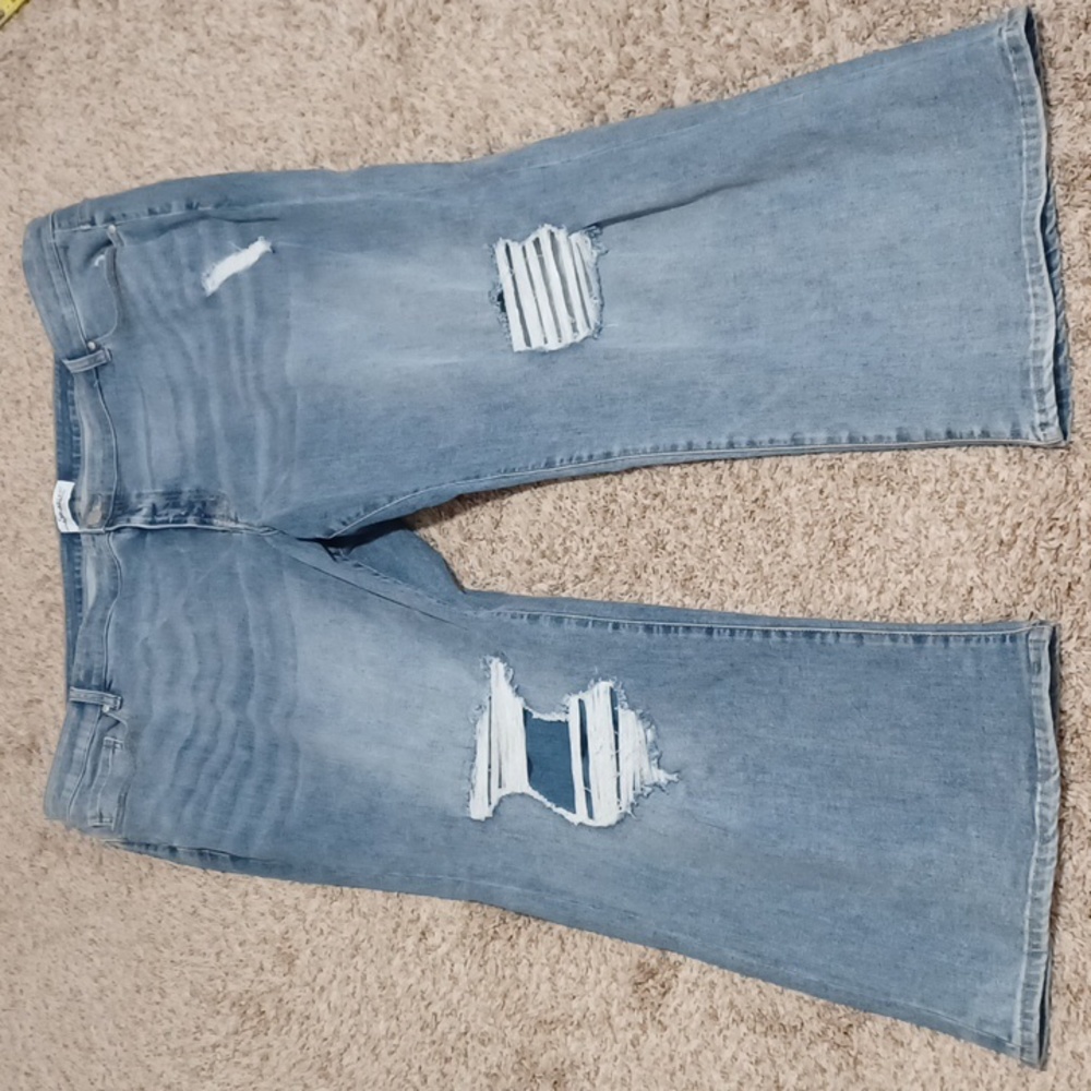 LANE BRYANT denim blue jeans, "Waistband Signature Fit, Mid Rise".  Size 34/36.